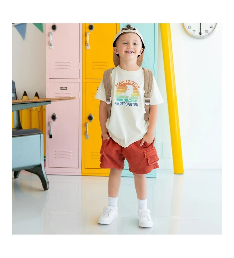 Sweet Wink Little and Big Boys Ready to Crush Kindergarten Short Sleeve T-Shirt
