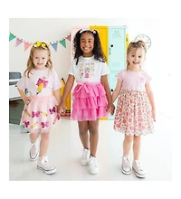 Sweet Wink Little and Big Girls Coquette School Doodle Short Sleeve T-Shirt