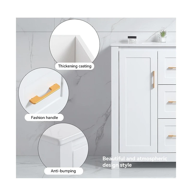 Casainc 36" Bathroom Vanity with Sink, 2 Soft-Close Doors & Drawers, Functional Storage Solution