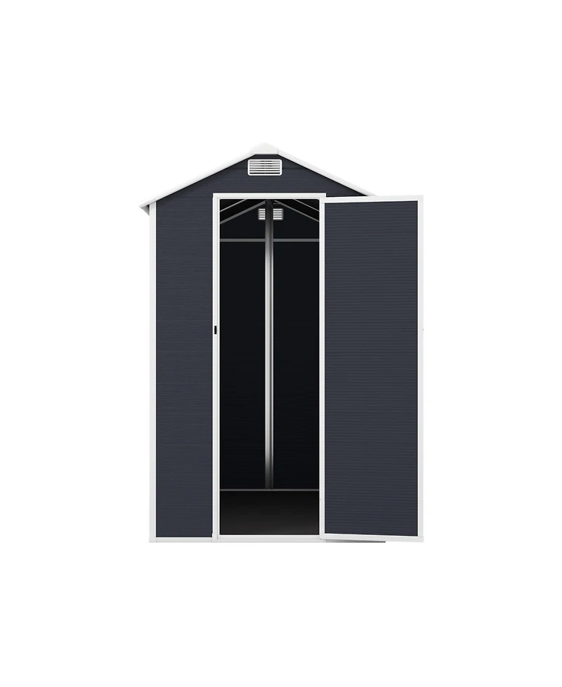 Streamdale Furniture 4x8 Resin Storage Shed - Waterproof Uv Proof Dark Gray