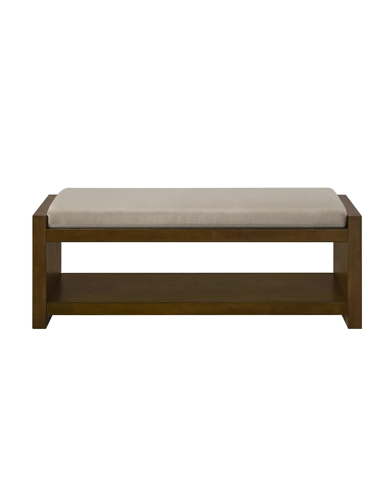 Streamdale Furniture 47" Padded Bench with Shoe Rack - Granite Linen