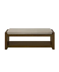 Streamdale Furniture 47" Padded Bench with Shoe Rack - Granite Linen