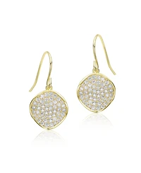 Rachel Glauber 14K Gold Plated with Clear Cubic Zirconia Hook Earrings