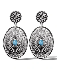 Jessica Simpson Western Round Concho Drop Earrings