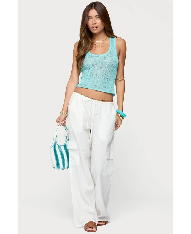 Edikted Women's Eleora Sequin Knit Tank Top