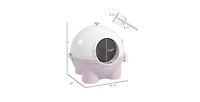 Aostirmotor Hooded Cat Litter Box with Lid, Scoop, Leaking Sand Pedal, Top Handle, Light Purple