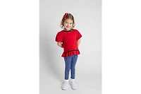 Florence Eiseman Toddler Girls Bubble Sleeve Top With Cherries