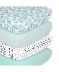 The Peanutshell Fitted Crib Sheets for Boys or Girls, 4 Pack Set, Cactus