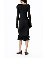 Nocturne Women's Jersey Maxi Dress with Ruffle Detail