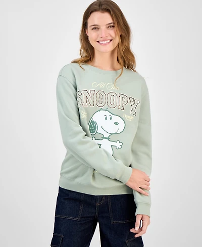 Hybrid Juniors' All Star Snoopy Crewneck Sweatshirt