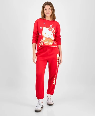 Hybrid Juniors' Hello Kitty Holiday Jogger Sweatpants
