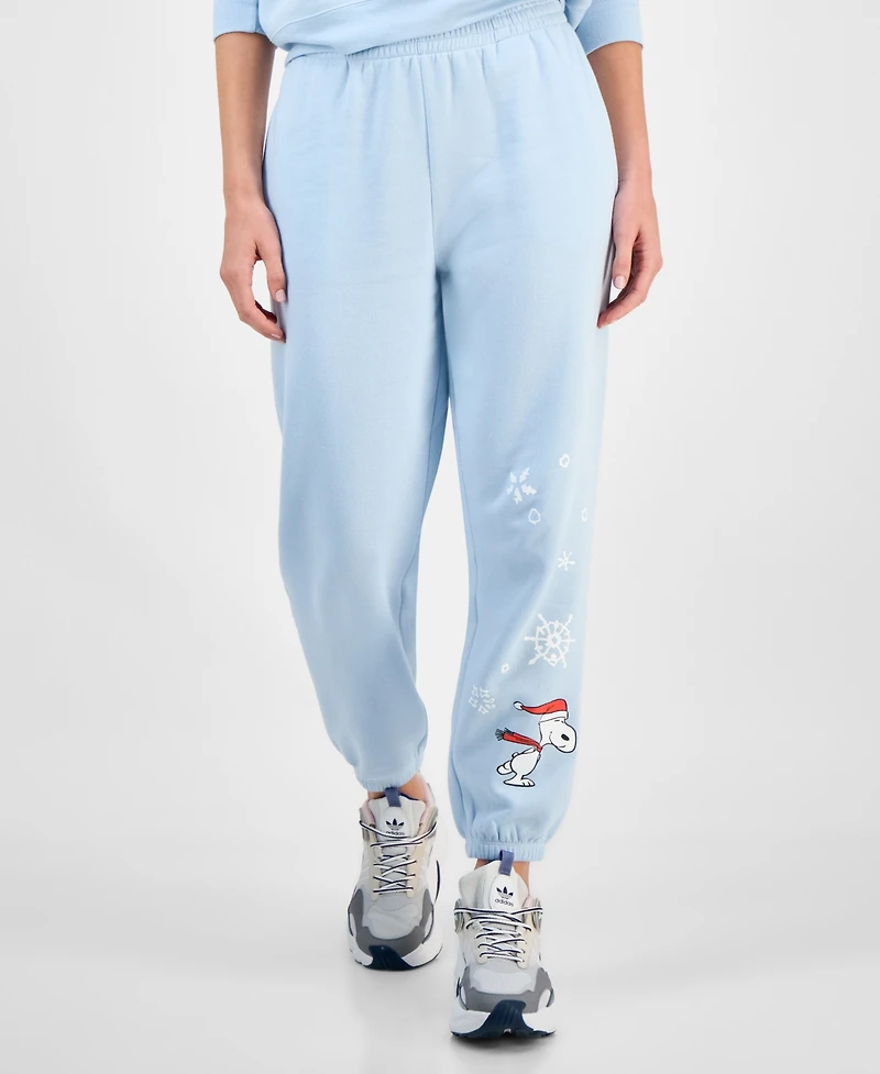 Hybrid Juniors' Snoopy Santa Hat Jogger Sweatpants