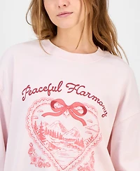 Rebellious One Juniors' Peaceful Harmony-Graphic Sweatshirt