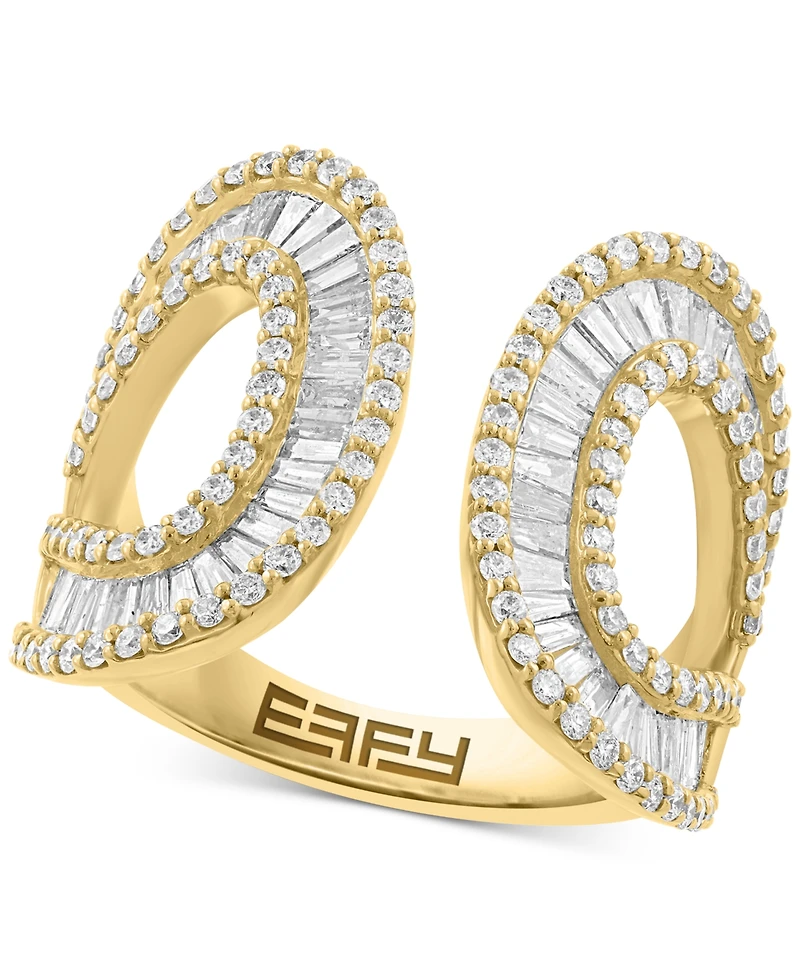 Effy Diamond Round & Baguette Looped Cuff Ring (1-5/8 ct. t.w.) in 14k Gold