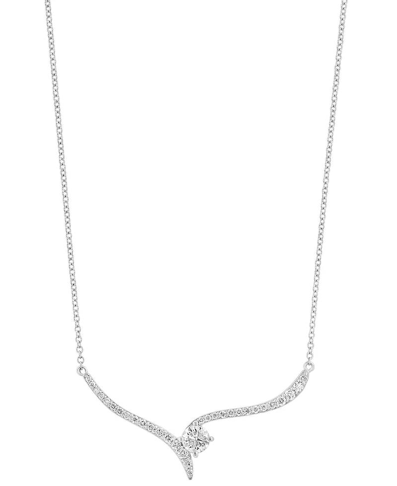 Effy Diamond Swirl 18" Collar Necklace (5/8 ct. t.w.) in 14k White Gold
