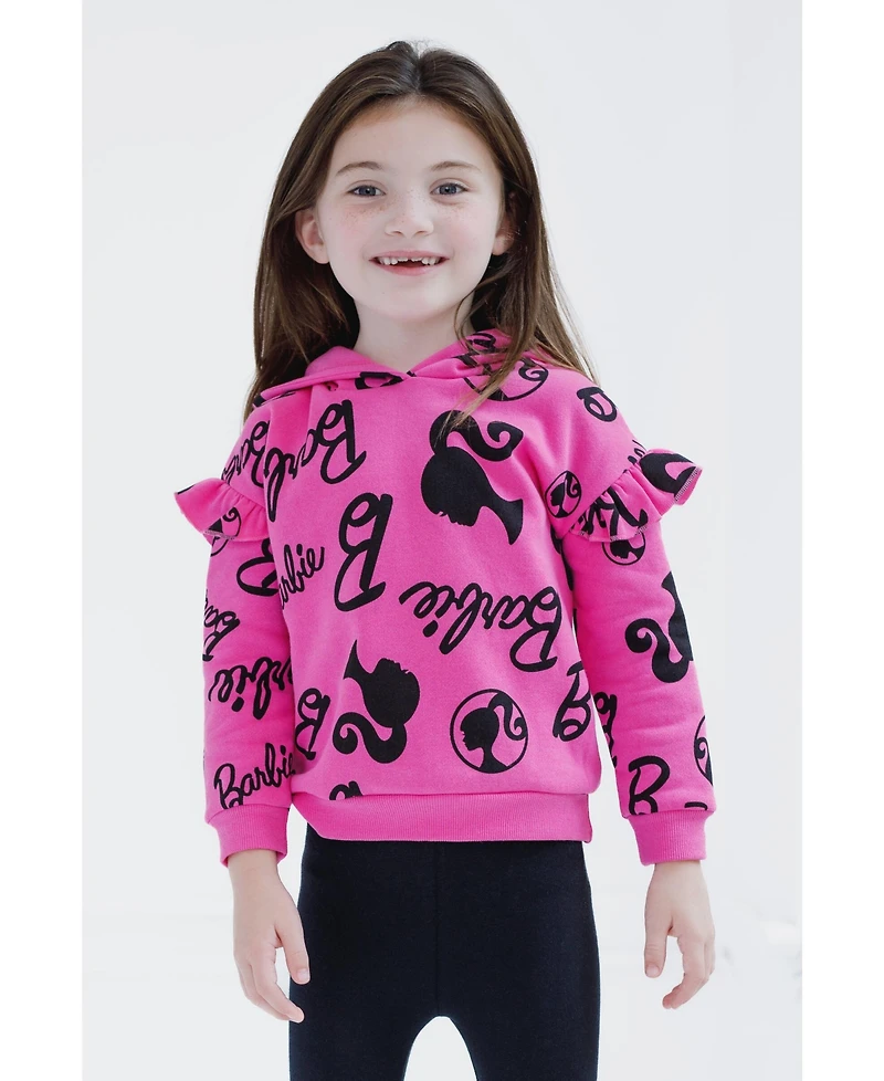 Barbie Little Girls Fleece Hoodie and Leggings Outfit Set