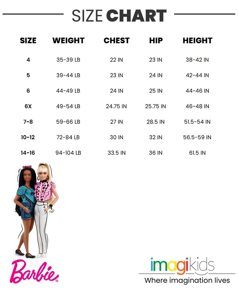 Barbie Little Girls Zip Up Fleece Hoodie T-Shirt and Leggings 3 Piece Outfit Set