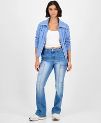 Madden Girl Juniors' Belted Cargo Bootcut Jeans