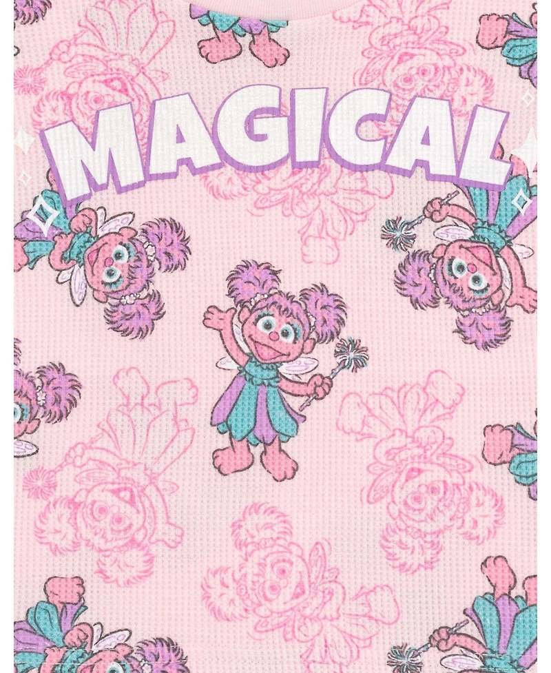 Sesame Street Baby Girls' Abby Cadabby Waffle-Knit Short-Sleeve Ruffled-Trim T-Shirt and Shorts, 2-Piece Set