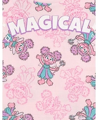Sesame Street Baby Girls' Abby Cadabby Waffle-Knit Short-Sleeve Ruffled-Trim T-Shirt and Shorts, 2-Piece Set