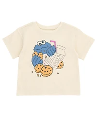 Sesame Street Baby Boys' Cookie Monster Waffle-Knit T-Shirt and Shorts, 2-Piece Set