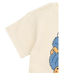Sesame Street Baby Boys' Cookie Monster Waffle-Knit T-Shirt and Shorts, 2-Piece Set