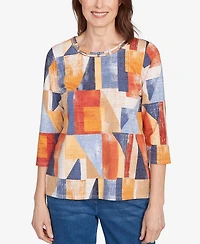 Alfred Dunner Petite Detailed Neckline Top