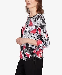 Alfred Dunner Petite Patchwork Floral Top