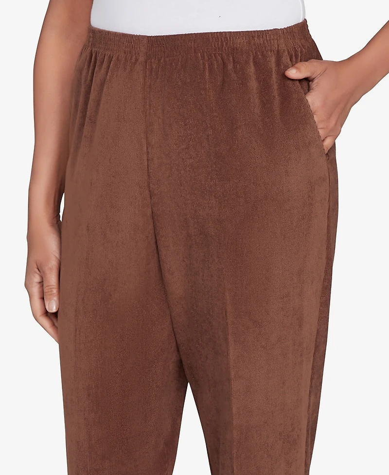 Alfred Dunner Petite Corduroy Medium Length Pants