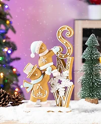 Glitzhome 12.5" Resin Christmas Gingerbread Figurine