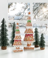 Glitzhome Resin Christmas Tree Figurine, Set of 2