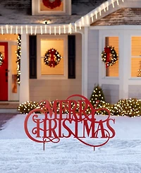 Glitzhome 36" Metal Oversized Christmas "Merry Christmas" Yard Stake