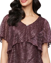 Sl Fashions Tiered Shimmer Shift Dress