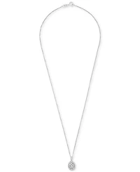Diamond Octagon Halo Cluster 18" Pendant Necklace (1/10 ct. t.w.) in Sterling Silver, Macy's Exclusive