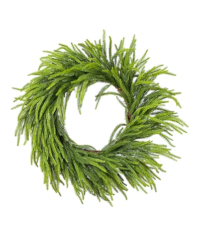 Glitzhome 28" Greenery Polyethylene Christmas Dripping Wreath