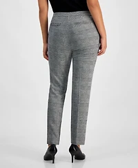 Ak Anne Klein Petite Glen Plaid Straight-Leg Pants