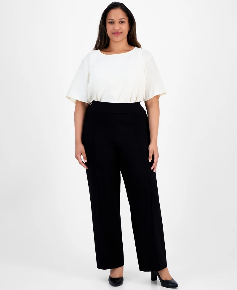Jones New York Plus High-Rise Wide-Leg Pants