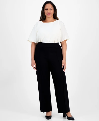 Jones New York Plus High-Rise Wide-Leg Pants