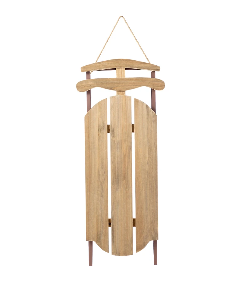 Glitzhome 34.25" Wooden Christmas Sleigh Porch Decor