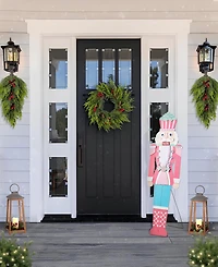 Glitzhome 60" Wooden Christmas Nutcracker Porch Decor