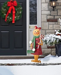 Glitzhome 36" Metal Christmas Gingerbread Man Yard Stake