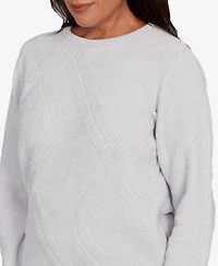 Alfred Dunner Petite Chenille Pullover Sweater
