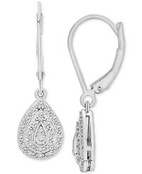 Diamond Teardrop Cluster Drop Earrings (1/4 ct. t.w.) in Sterling Silver, Macy's Exclusive