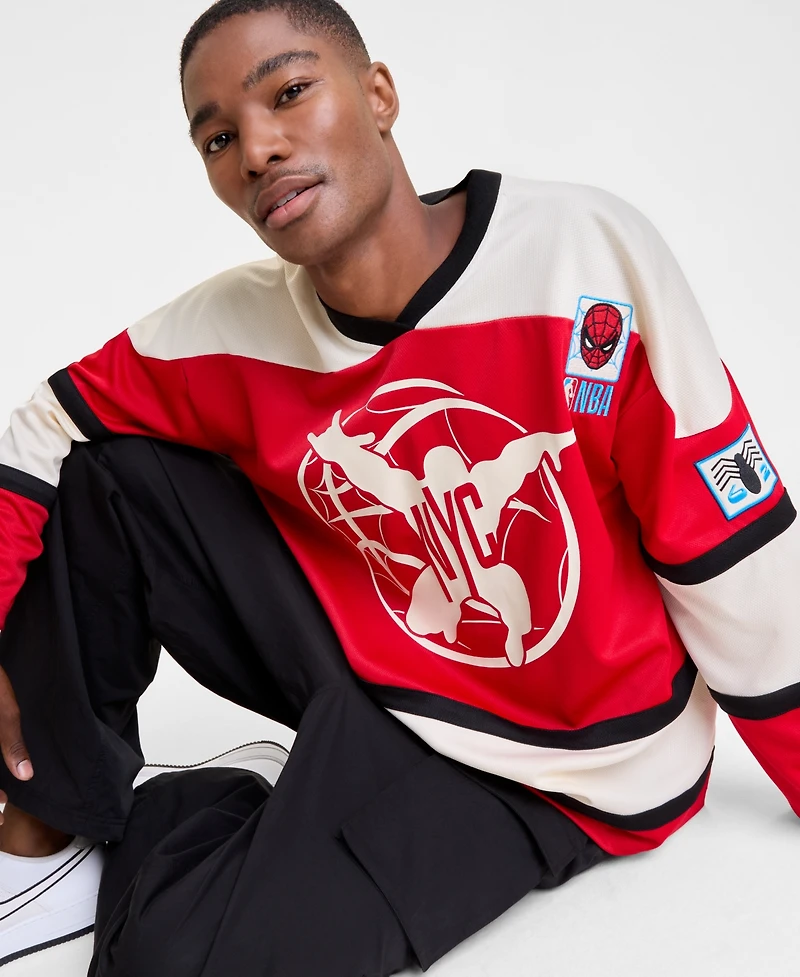 Marvel | Nba Macy's Men's Spider-Man Long-Sleeve Jersey, Exclusive