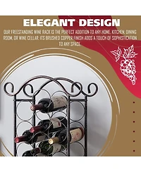 Kings Brand Furniture Floor Freestanding Metal Wine Rack, Wine Bottle Holder Stands, Wine Storage for Home Bar