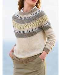 Celtic & Co. Women's Float Stitch Yoke Donegal Sweater