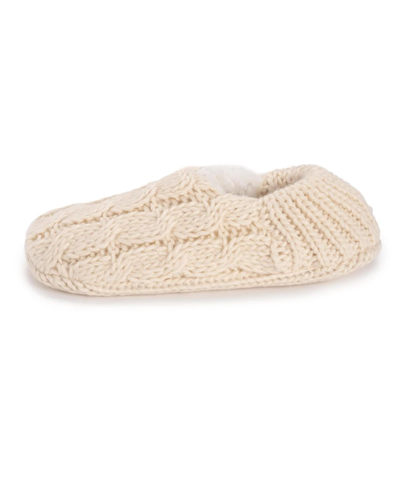 Muk Luks Women's Chunky Ballerina Slipper With Ribbed Heel