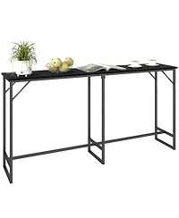 Homcom 70" Bar Table with Charging Station, Height Pub Table,