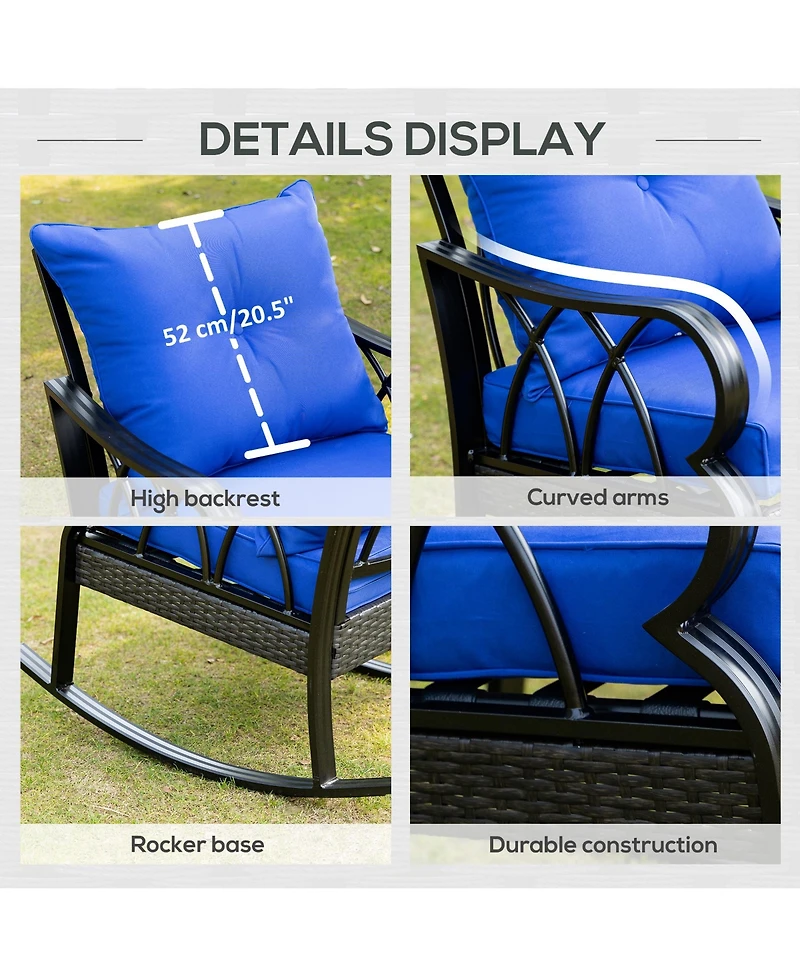 Outsunny Rat Rock Chair with Ergonomic Design