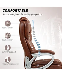 Homcom Office Chair with Swivel Wheels & Adjustable Height,